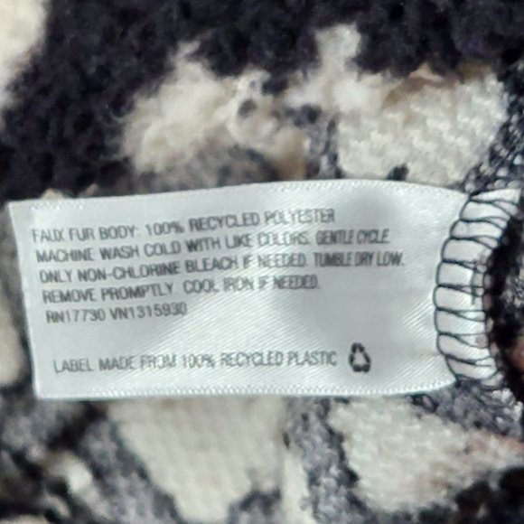 WILD FABLE Womens XL Crop Sherpa Hoodie Shirt Jacket Pullover Sweater Black - Picture 4 of 5